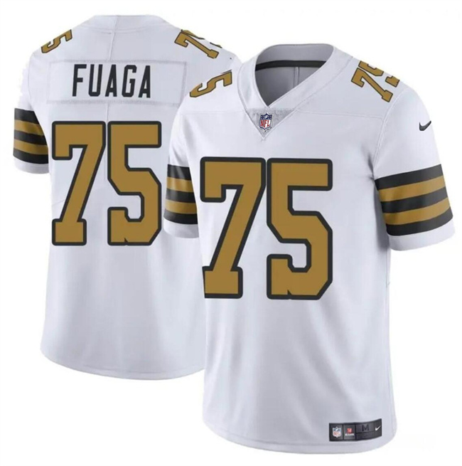 Personalized Men’s New Orleans Saints #75 Taliese Fuaga White 2024 Draft Color Rush Limited Stitched Football Jersey