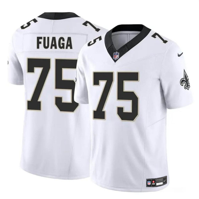 Personalized Men’s New Orleans Saints #75 Taliese Fuaga White 2024 Draft F.U.S.E Limited Stitched Football Jersey