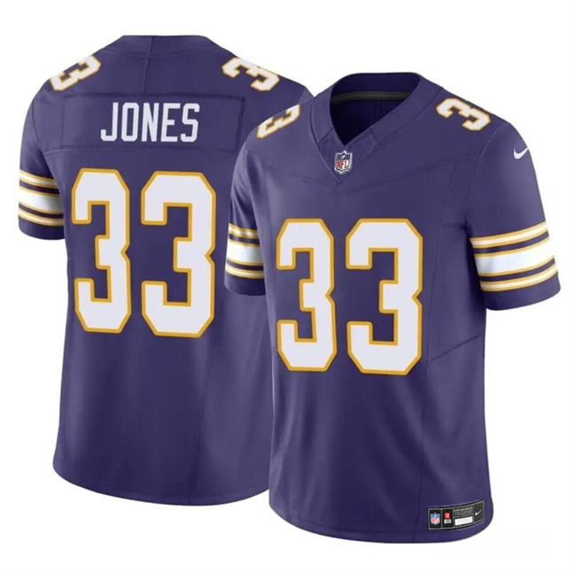 Personalized Men’s Minnesota Vikings #33 Aaron Jones Purple F.U.S.E. Untouchable Throwback Limited Stitched Jersey