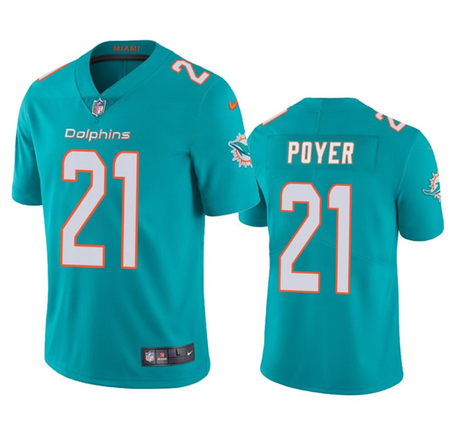Personalized Men’s Miami Dolphins #21 Jordan Poyer Aqua Limited Stitched Football Jersey