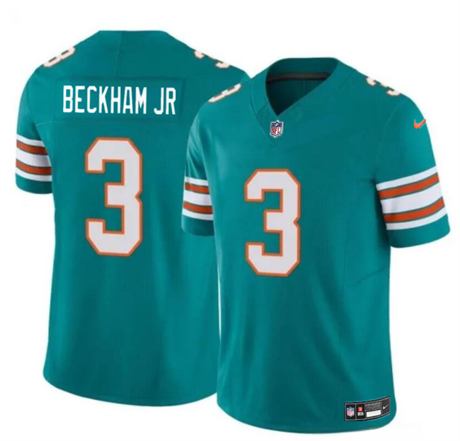 Personalized Men’s Miami Dolphins #3 Odell Beckham Jr Aqua 2023 F.U.S.E Alternate Limited Stitched Football Jersey