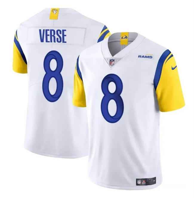 Personalized Men’s Los Angeles Rams #8 Jared Verse White 2024 Draft Untouchable Stitched Football Jersey