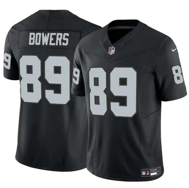 Personalized Men’s Las Vegas Raiders #89 Brock Bowers Black 2024 Draft F.U.S.E Stitched Football Jersey