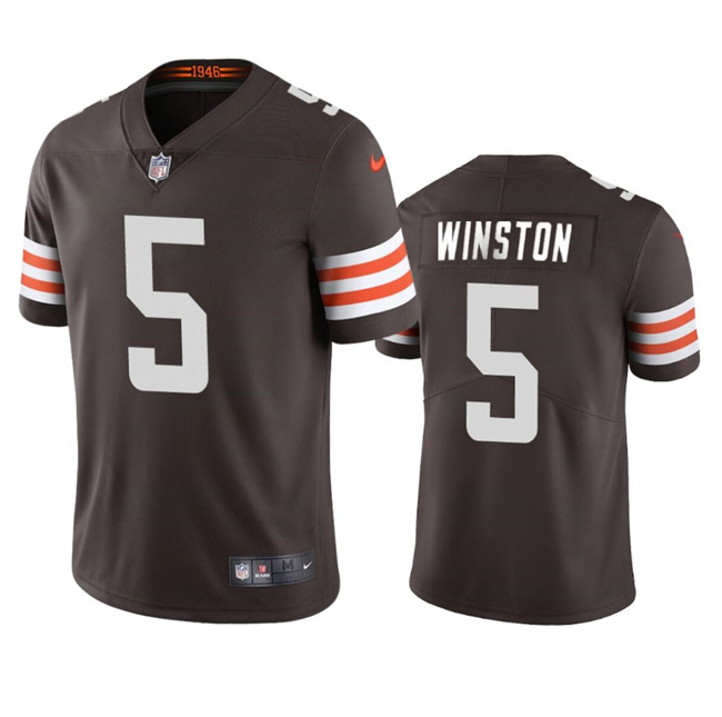Personalized Men’s Cleveland Browns #5 Jameis Winston Brown Limited Stitched Football Jersey