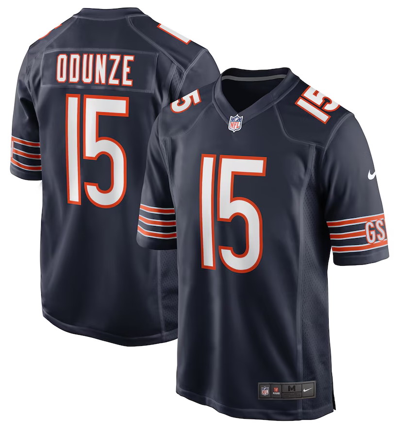 Personalized Men’s Chicago #15 Bears Rome Odunze Navy 2024 Jersey
