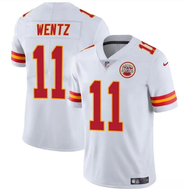 Personalized Men’s Kansas City Chiefs #11 Carson Wentz White Untouchable Limited Stitched Football Jersey