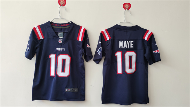 Personalized Women’s New England Patriots #10 Drake Maye 2024 Draft Navy Untouchable Limited Stitched Jersey(Run Small)