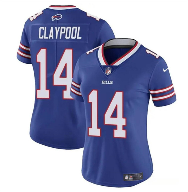 Personalized Women’s Buffalo Bills #14 Chase Claypool Blue Stitched Football Jersey(Run Small)