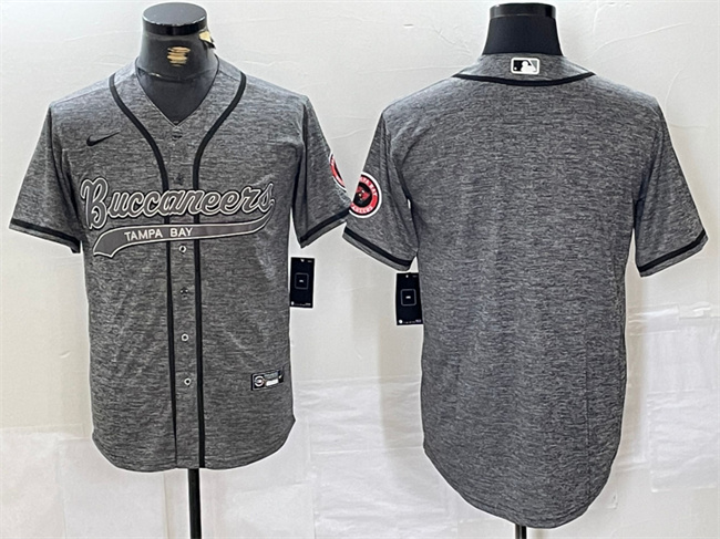 Personalized Men’s Tampa Bay Buccaneers Blank Grey Cool Base Stitched Baseball Jerseys