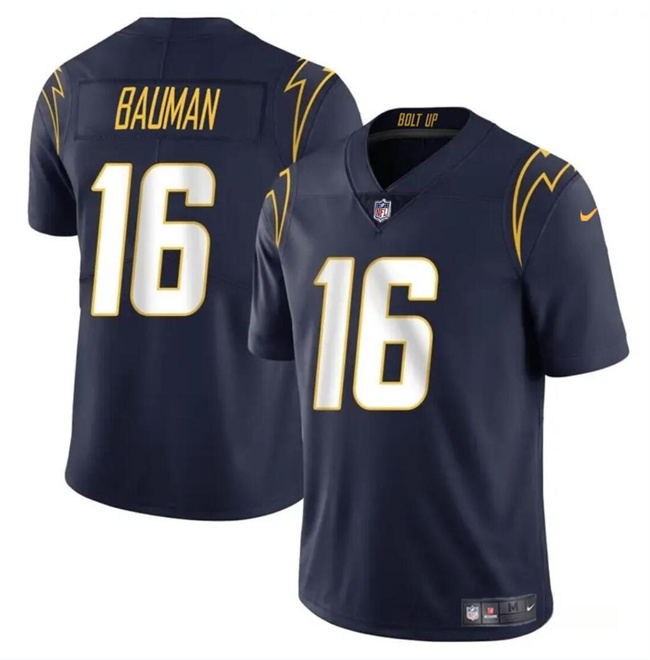 Personalized Men’s Los Angeles Chargers #16 Casey Bauman Navy 2024 Limited Stitched Football Jersey