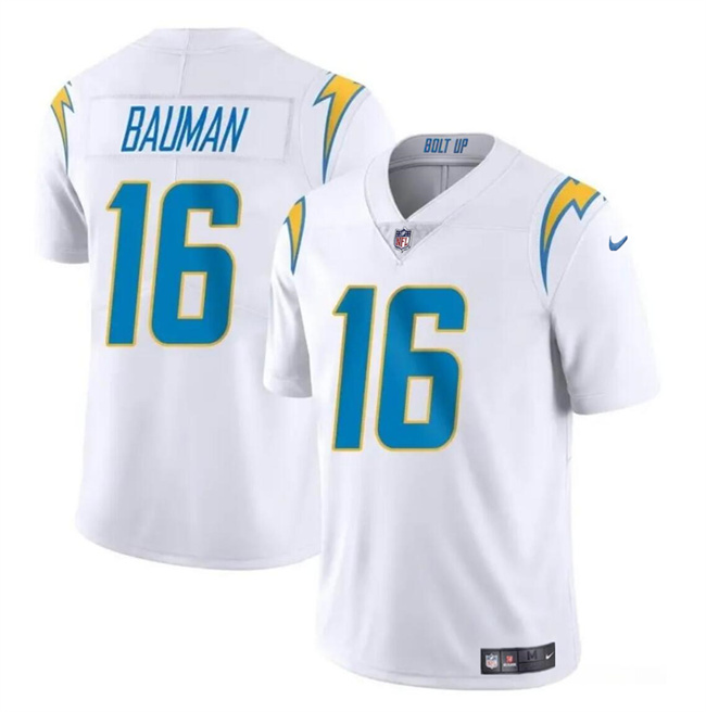 Personalized Men’s Los Angeles Chargers #16 Casey Bauman White 2024 Limited Stitched Football Jersey