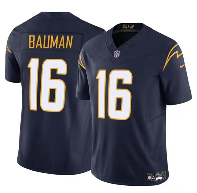 Personalized Men’s Los Angeles Chargers #16 Casey Bauman Navy 2024 F.U.S.E Limited Stitched Football Jersey
