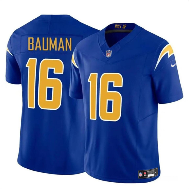 Personalized Men’s Los Angeles Chargers #16 Casey Bauman Royal 2024 F.U.S.E Limited Stitched Football Jersey