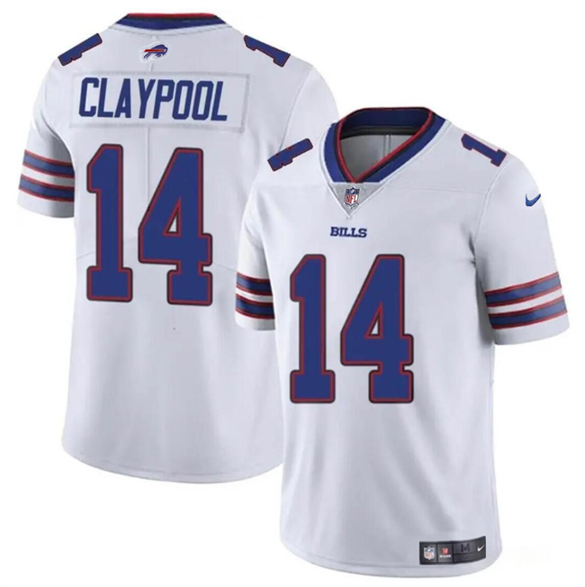 Personalized Men’s Buffalo Bills #14 Chase Claypool White 2024 Untouchable Limited Stitched Football Jersey
