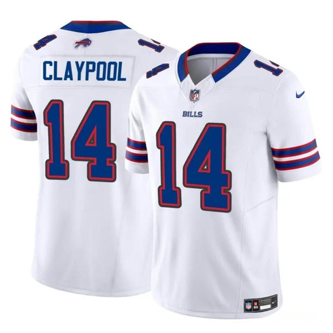 Personalized Men’s Buffalo Bills #14 Chase Claypool White 2024 F.U.S.E. Untouchable Limited Stitched Football Jersey