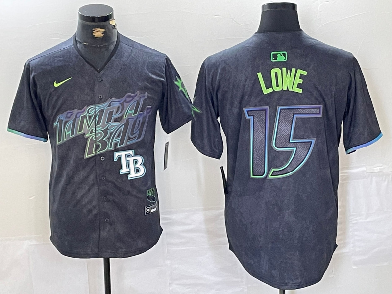 Personalized Men’s Tampa Bay Rays #15 Josh Lowe Charcoal 2024 City Connect Limited Stitched Jerseys