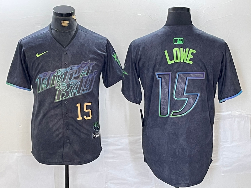 Personalized Men’s Tampa Bay Rays #15 Josh Lowe Charcoal 2024 City Connect Limited Stitched Jerseys