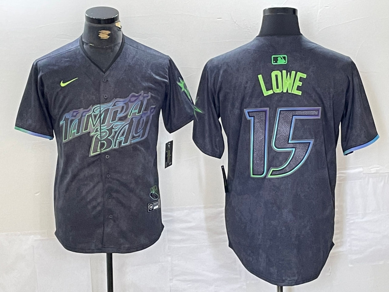 Personalized Men’s Tampa Bay Rays #15 Josh Lowe Charcoal 2024 City Connect Limited Stitched Jerseys