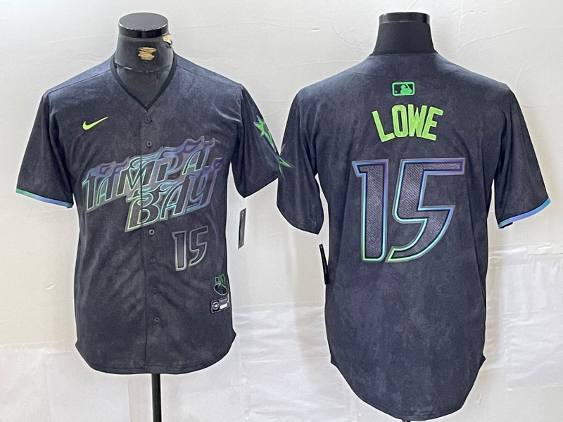 Personalized Men’s Tampa Bay Rays #15 Josh Lowe Charcoal 2024 City Connect Limited Stitched Jerseys