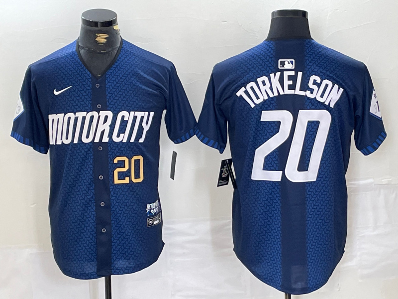 Personalized Men’s Detroit Tigers #20 Spencer Torkelson 2024 Navy City Connect Cool Base Limited Jerseys