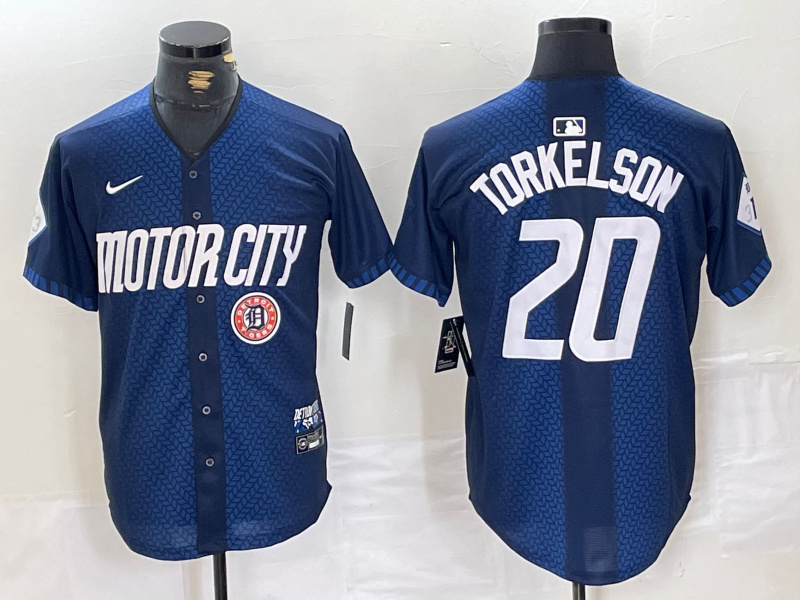 Personalized Men’s Detroit Tigers #20 Spencer Torkelson 2024 Navy City Connect Cool Base Limited Jerseys