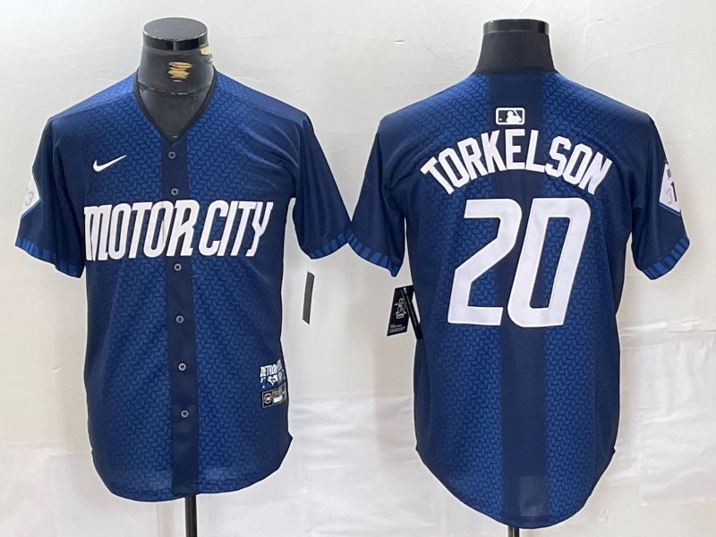 Personalized Men’s Detroit Tigers #20 Spencer Torkelson 2024 Navy City Connect Cool Base Limited Jerseys