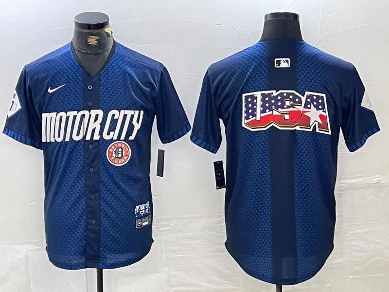 Personalized Men’s Detroit Tigers Team Big Logo 2024 Navy City Connect Cool Base Limited Stitched Jerseys