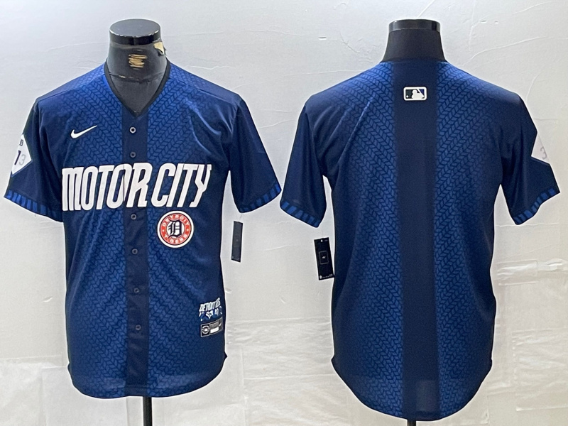 Personalized Men’s Detroit Tigers Team Big Logo 2024 Navy City Connect Cool Base Limited Stitched Jerseys