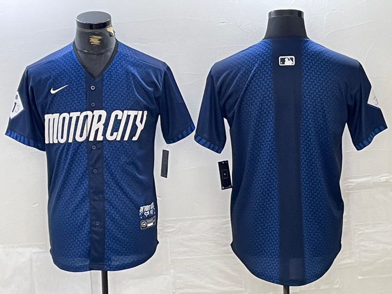 Personalized Men’s Detroit Tigers Team Big Logo 2024 Navy City Connect Cool Base Limited Stitched Jerseys