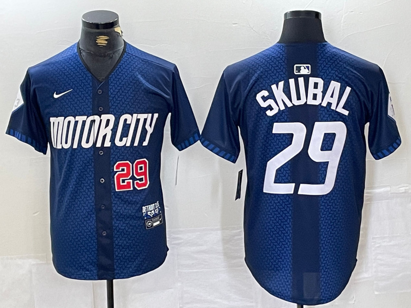Personalized Men’s Detroit Tigers #29 Tarik Skubal 2024 Navy City Connect Cool Base Stitched Limited jerseys