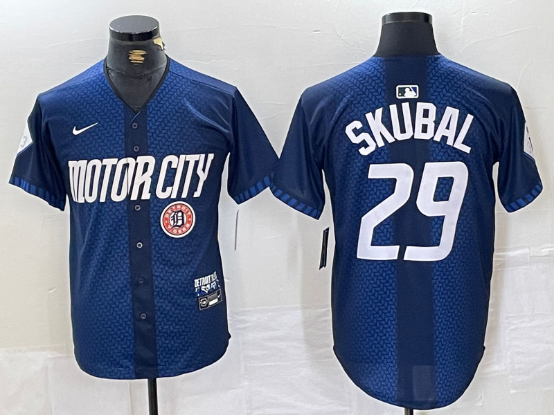 Personalized Men’s Detroit Tigers #29 Tarik Skubal 2024 Navy City Connect Cool Base Stitched Limited Jerseys