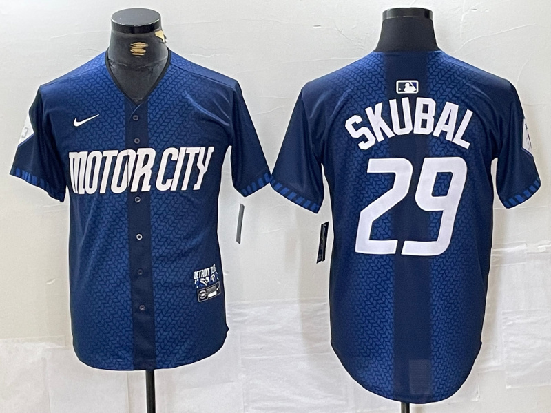 Personalized Men’s Detroit Tigers #29 Tarik Skubal 2024 Navy City Connect Cool Base Stitched Limited Jerseys