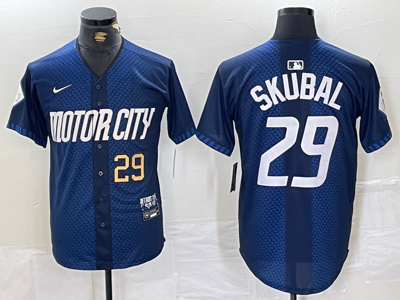 Personalized Men’s Detroit Tigers #29 Tarik Skubal 2024 Navy City Connect Cool Base Stitched Limited Jerseys