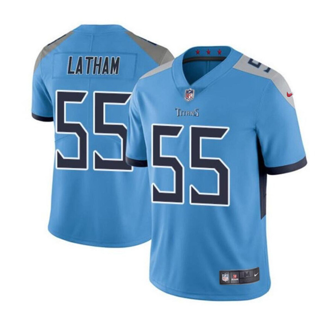 Personalized Youth Tennessee Titans #55 JC Latham Blue 2024 Draft Limited Stitched Football Jersey