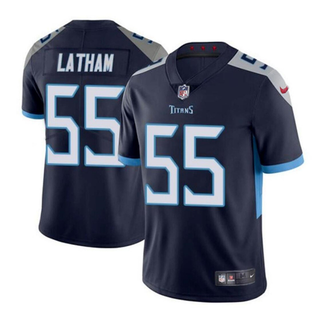 Personalized Youth Tennessee Titans #55 JC Latham Navy 2024 Draft Limited Stitched Football Jersey