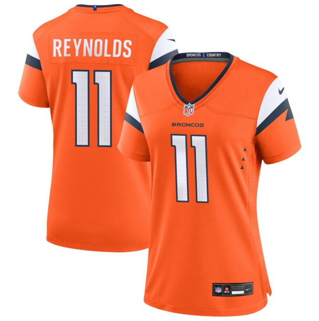 Personalized Women’s Denver Broncos #11 Josh Reynolds Orange 2024 Stitched Jersey(Run Small)