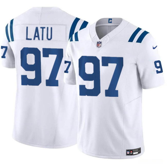 Personalized Men’s Indianapolis Colts #97 Laiatu Latu White 2024 Draft F.U.S.E. Limited Stitched Football Jersey