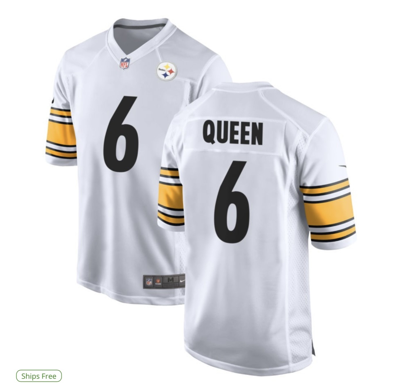 Personalized Men’s Pittsburgh Steelers #6 Patrick Queen White Untouchable Limited Football Stitched Jersey