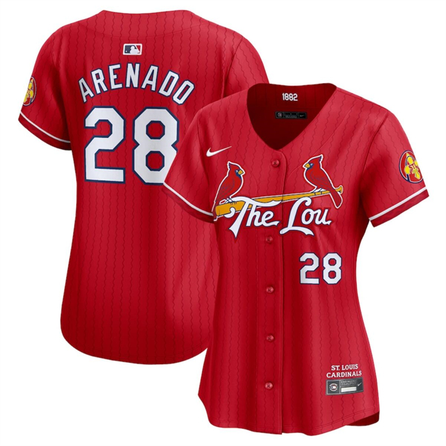 Personalized Women’s St. Louis Cardinals Active Player Red 2024 City Connect Limited Stitched Baseball Jersey(Run Small)