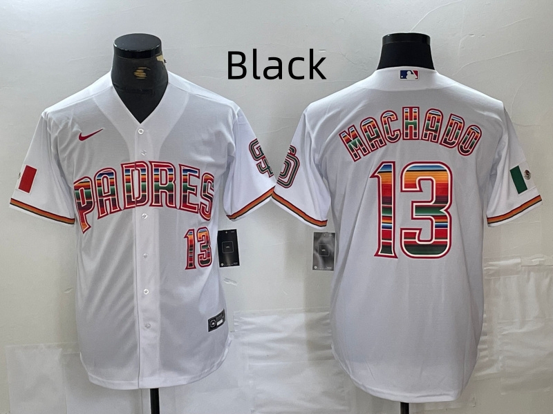 Personalized Men’s san diego padres #13 manny machado mexico Black cool base stitched baseball jersey