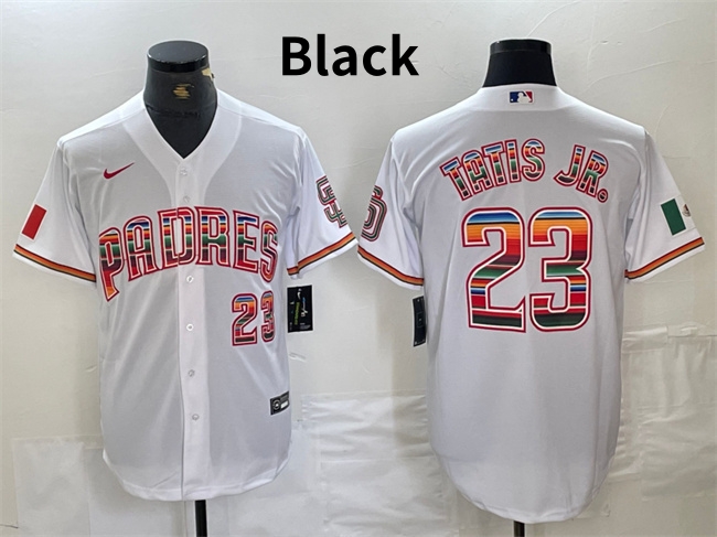 Personalized Men’s San Diego Padres #23 Fernando Tatis Jr. Mexico Black Cool Base Stitched Baseball Jersey