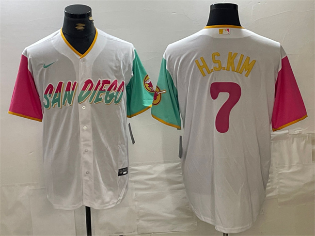 Personalized Men’s San Diego Padres #7 Ha-Seong Kim White City Connect Cool Base Stitched Baseball Jersey