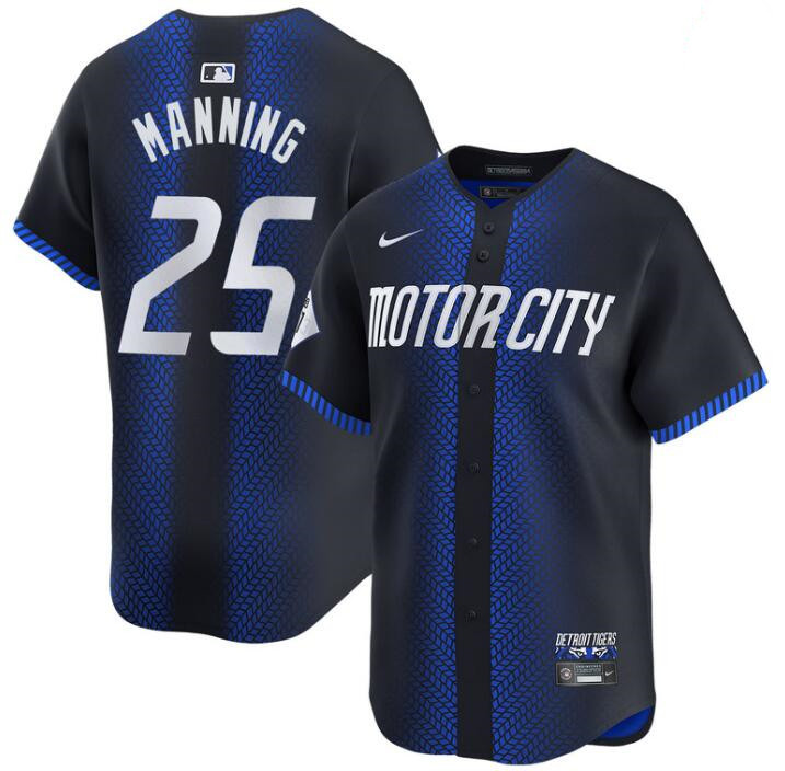 Personalized Men’s Detroit Tigers #25 Matt Manning 2024 Navy City Connect Cool Base Limited Stitched Jersey