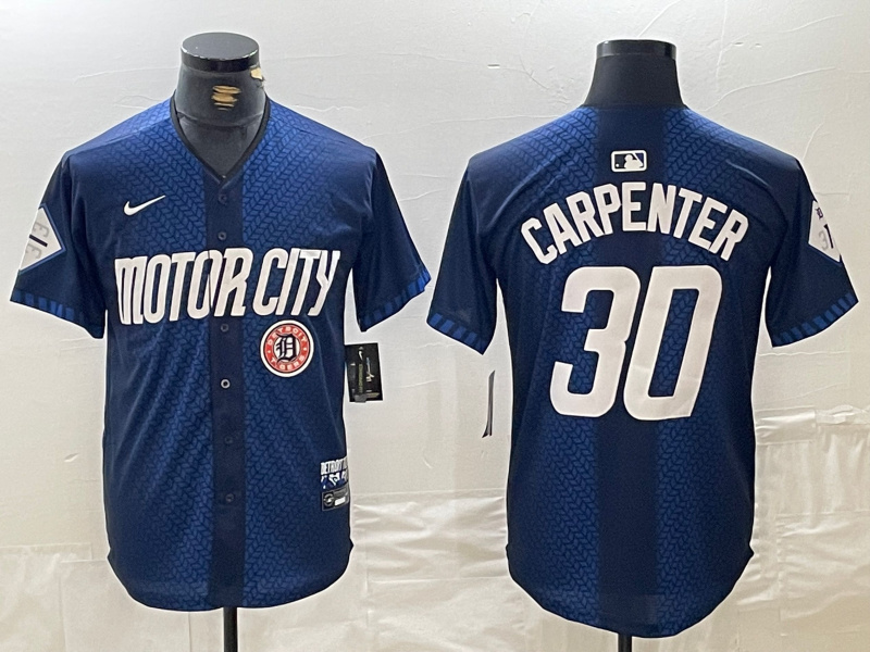 Personalized Men’s Detroit Tigers #30 Kerry Carpenter 2024 Navy City Connect Cool Base Limited Stitched Jerseys