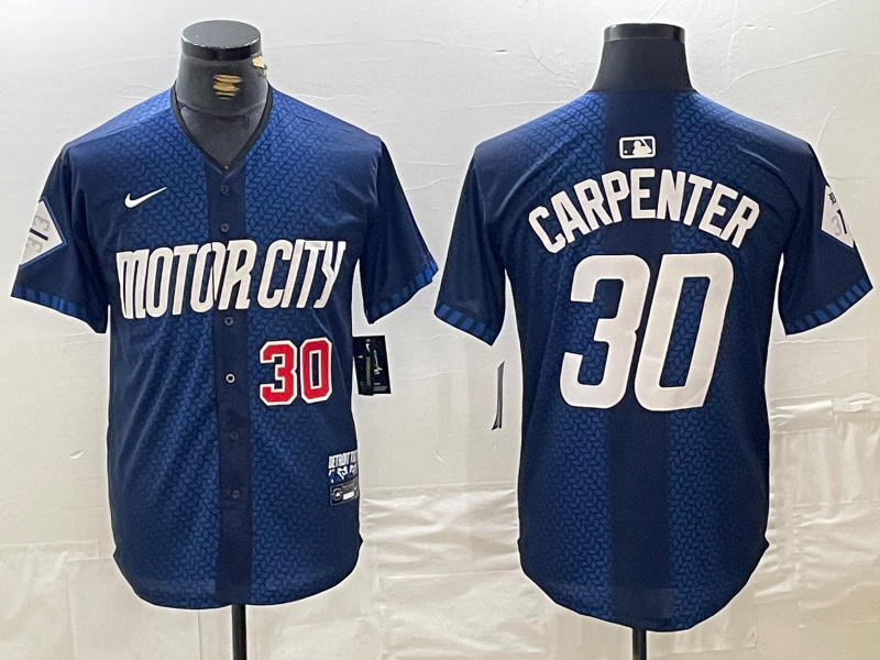 Personalized Men’s Detroit Tigers #30 Kerry Carpenter 2024 Navy City Connect Cool Base Limited Stitched Jerseys