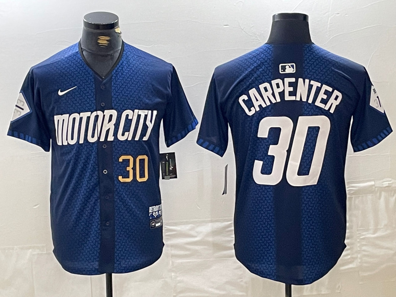Personalized Men’s Detroit Tigers #30 Kerry Carpenter 2024 Navy City Connect Cool Base Limited Stitched Jerseys