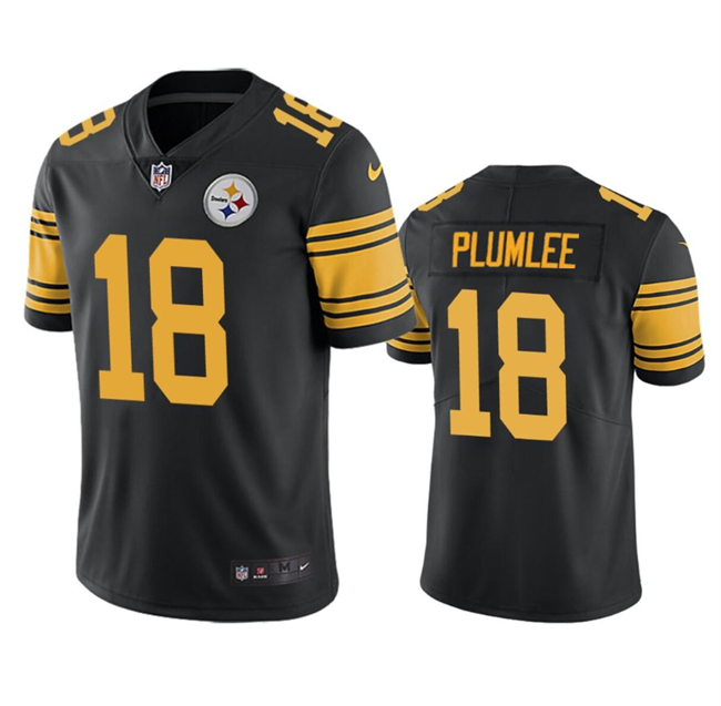 Personalized Youth Pittsburgh Steelers #18 John Rhys Plumlee Black Color Rush Untouchable Limited Stitched Jersey