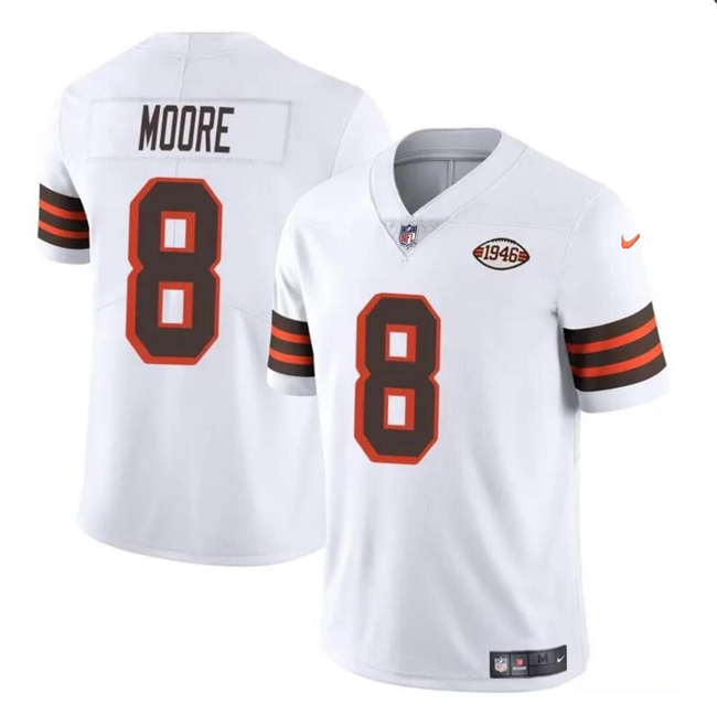 Personalized Youth Cleveland Browns #8 Elijah Moore White 1946 Collection Limited Stitched Football Jersey