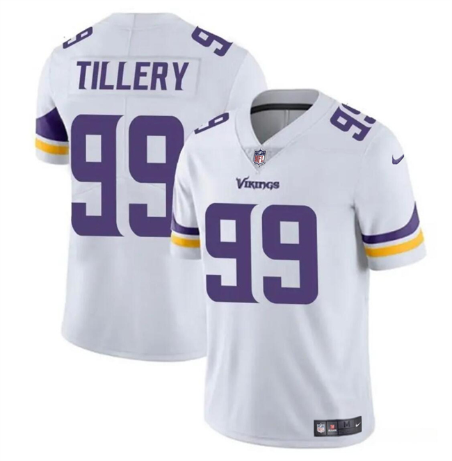 Personalized Youth Minnesota Vikings #99 Jerry Tillery White Untouchable Limited Stitched Jersey