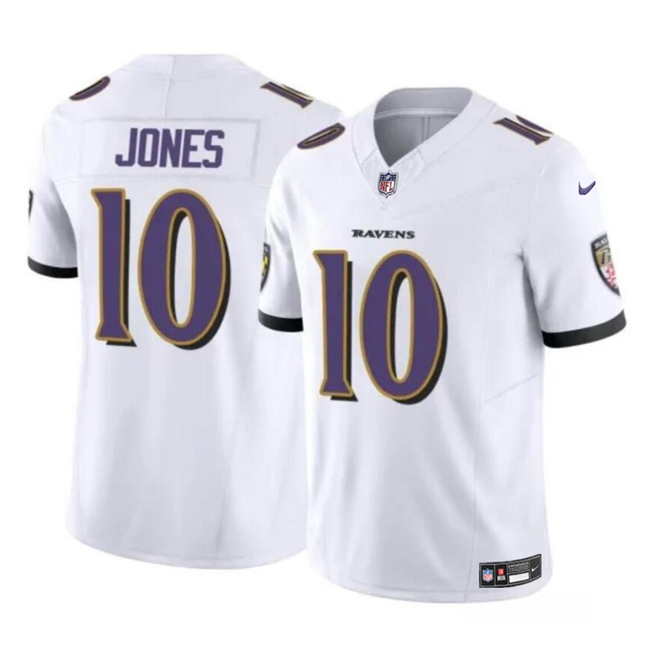 Personalized Youth Baltimore Ravens #10 Emory Jones White 2023 F.U.S.E Limited Football Jersey